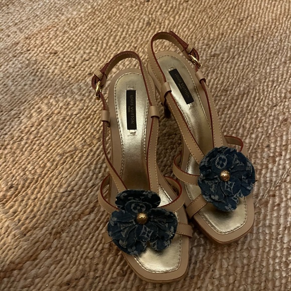 Louis Vuitton Vintage Denim Heels - Picture 1 of 5